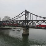 01 trucks waiting to go into CN from NK Dandong